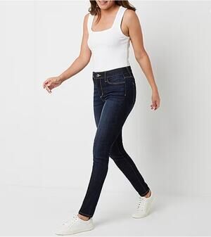 St. John's Bay - Tall Secretly Slender Stretch Fabric Mid Rise Skinny Fit Jeans